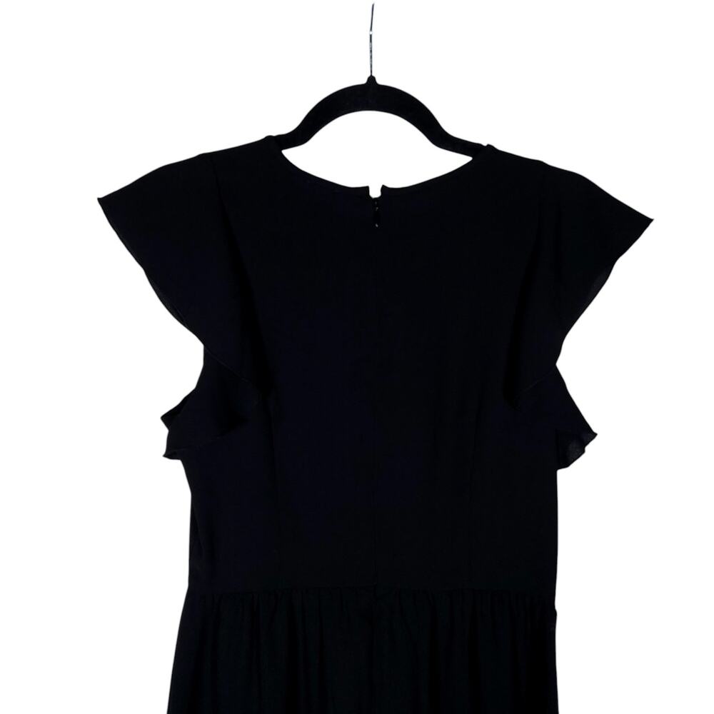 Wilfred by Aritzia Womens Fleurette Midi Dress 2 Black Ruffle Sleeve Dressy - Picture 11 of 16